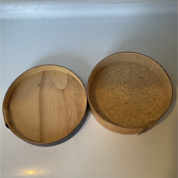 Round Hand Painted Folk Art Wooden Box Storage Vintage‎ 6 inch Stuff Mandala - Picture 7 of 9